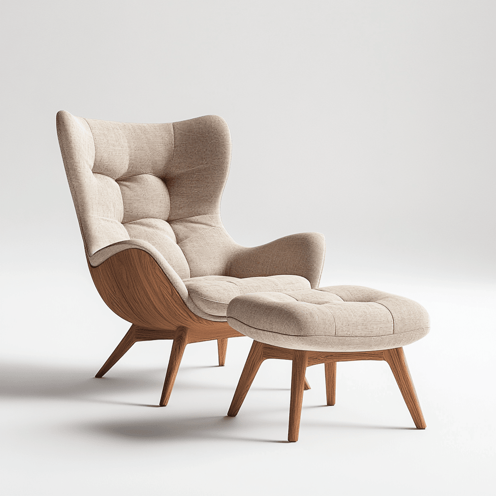 Sessel mit Hocker